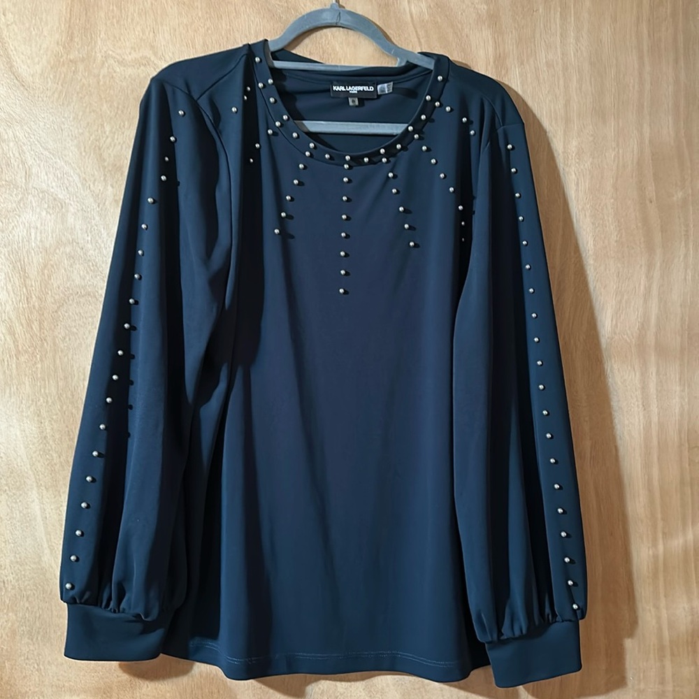 Karl lagerfeld blouse in emerald